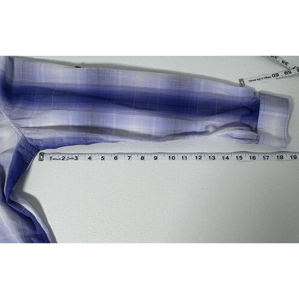 Calvin Klein Mens‎ Purple Plaid Button Down Shirt Cotton Tencel Long Sleeve L - Picture 8 of 13